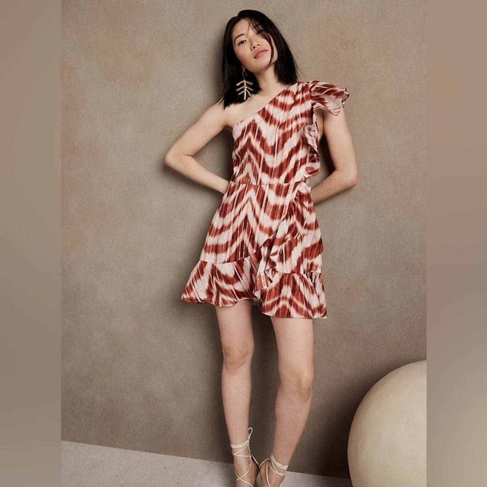Banana Republic Linen Ruffle Dress